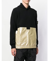 schwarzer bedruckter Pullover mit einem Kapuze von Stone Island