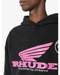 schwarzer bedruckter Pullover mit einem Kapuze von Rhude