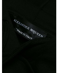 schwarzer bedruckter Pullover mit einem Kapuze von Alexander McQueen