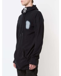 schwarzer bedruckter Pullover mit einem Kapuze von 11 By Boris Bidjan Saberi