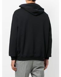 schwarzer bedruckter Pullover mit einem Kapuze von MSGM