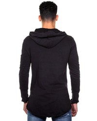 schwarzer bedruckter Pullover mit einem Kapuze von EX-PENT