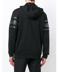 schwarzer bedruckter Pullover mit einem Kapuze von Just Cavalli