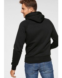 schwarzer bedruckter Pullover mit einem Kapuze von Gant