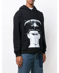 schwarzer bedruckter Pullover mit einem Kapuze von JW Anderson