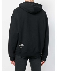 schwarzer bedruckter Pullover mit einem Kapuze von Boy London