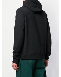 schwarzer bedruckter Pullover mit einem Kapuze von Undercover