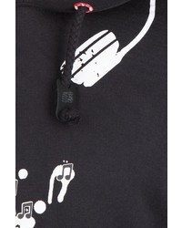 schwarzer bedruckter Pullover mit einem Kapuze von Homebase