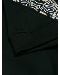 schwarzer bedruckter Pullover mit einem Kapuze von Kenzo
