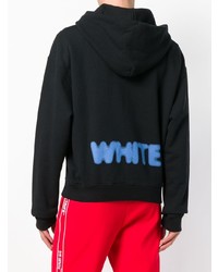 schwarzer bedruckter Pullover mit einem Kapuze von Off-White