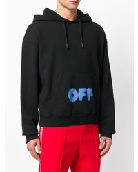 schwarzer bedruckter Pullover mit einem Kapuze von Off-White