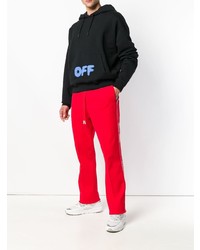 schwarzer bedruckter Pullover mit einem Kapuze von Off-White