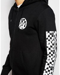 schwarzer bedruckter Pullover mit einem Kapuze von Asphalt Yacht Club