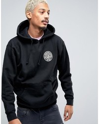 schwarzer bedruckter Pullover mit einem Kapuze von Obey