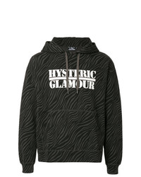 schwarzer bedruckter Pullover mit einem Kapuze von Hysteric Glamour