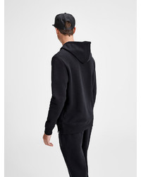 schwarzer bedruckter Pullover mit einem Kapuze von Jack & Jones Artwork- Sweatshirt