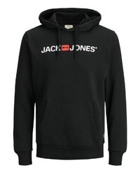 schwarzer bedruckter Pullover mit einem Kapuze von Jack & Jones