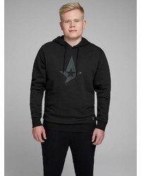 schwarzer bedruckter Pullover mit einem Kapuze von Jack & Jones