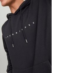 schwarzer bedruckter Pullover mit einem Kapuze von Jack & Jones