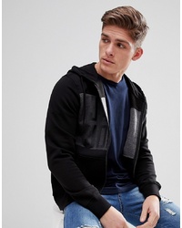 schwarzer bedruckter Pullover mit einem Kapuze von Jack & Jones