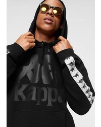 schwarzer bedruckter Pullover mit einem Kapuze von Kappa