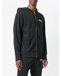 schwarzer bedruckter Pullover mit einem Kapuze von adidas