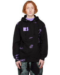 schwarzer bedruckter Pullover mit einem Kapuze von KidSuper