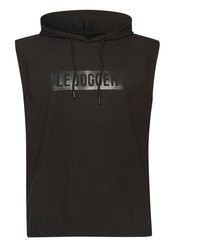 schwarzer bedruckter Pullover mit einem Kapuze von LE JOGGER