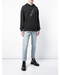 schwarzer bedruckter Pullover mit einem Kapuze von Givenchy