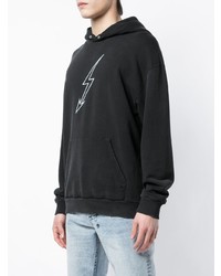 schwarzer bedruckter Pullover mit einem Kapuze von Givenchy