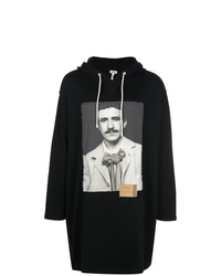 schwarzer bedruckter Pullover mit einem Kapuze von Loewe