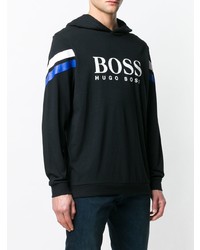 schwarzer bedruckter Pullover mit einem Kapuze von BOSS HUGO BOSS