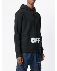 schwarzer bedruckter Pullover mit einem Kapuze von Off-White