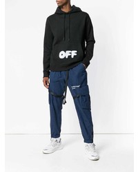 schwarzer bedruckter Pullover mit einem Kapuze von Off-White