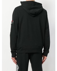 schwarzer bedruckter Pullover mit einem Kapuze von McQ Alexander McQueen