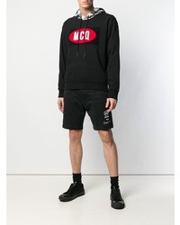 schwarzer bedruckter Pullover mit einem Kapuze von McQ Alexander McQueen