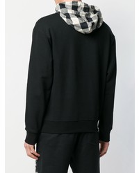 schwarzer bedruckter Pullover mit einem Kapuze von McQ Alexander McQueen