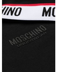 schwarzer bedruckter Pullover mit einem Kapuze von Moschino