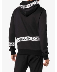 schwarzer bedruckter Pullover mit einem Kapuze von Dolce & Gabbana