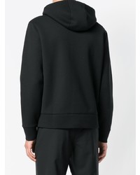 schwarzer bedruckter Pullover mit einem Kapuze von Moncler