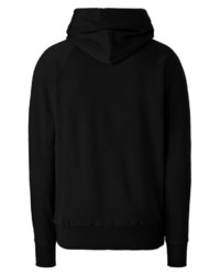 schwarzer bedruckter Pullover mit einem Kapuze von Logoshirt