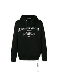 schwarzer bedruckter Pullover mit einem Kapuze von Mastermind World