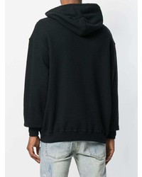 schwarzer bedruckter Pullover mit einem Kapuze von Represent