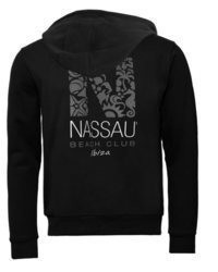 schwarzer bedruckter Pullover mit einem Kapuze von NASSAU BEACH