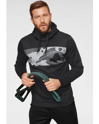 schwarzer bedruckter Pullover mit einem Kapuze von Nike