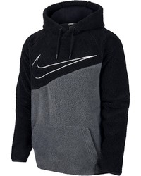 schwarzer bedruckter Pullover mit einem Kapuze von Nike Sportswear