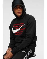 schwarzer bedruckter Pullover mit einem Kapuze von Nike Sportswear