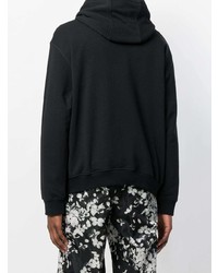 schwarzer bedruckter Pullover mit einem Kapuze von MSGM