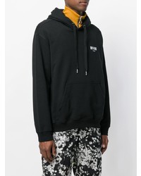 schwarzer bedruckter Pullover mit einem Kapuze von MSGM