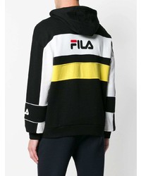 schwarzer bedruckter Pullover mit einem Kapuze von Fila